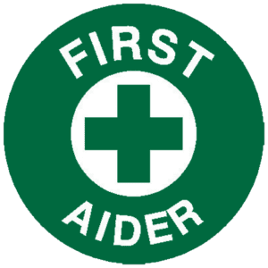 First Aider Sticker 5 x 5cm Sheet/5