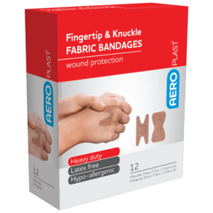 AEROPLAST Premium Fabric Fingertip & Knuckle Dressings Box/12 Customers also search for: bandaid, fabric strip,  FRD024, bandaid, fabric strip,  A540, bandaid, fabric strip,  AFP3012, bandaid, fabric strip,  SB872