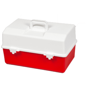 AEROCASE Red and White Plastic Tacklebox with 2 Tray Cantilever 16 x 33 x 19cm Customers also search for:  F8-QR,  414400