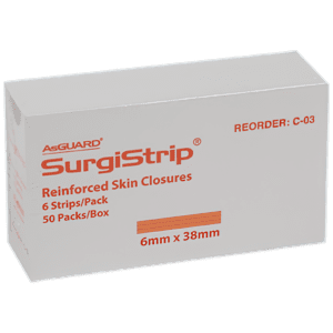 AEROPLAST Wound Closure Strips 6 x 38mm 6 strips/card Box/50 Customers also search for: AsGUARD SurgiStrip C-03, Trafalgar 41542,  10204054