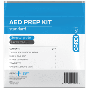 CARDIACT AED Basic Prep Kit 12.5 x 20.5cm Customers also search for:  RDP901,  DEFIB-PK,  DEFIB-PK