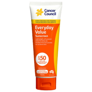 CANCER COUNCIL SPF50 Everyday Value Sunscreen Tube 110mL Customers also search for: Trafalgar 100015,  SS125-50,  00623A,  00671A