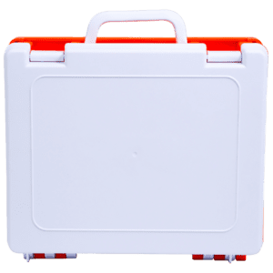 AEROCASE Medium White and Orange Rugged Case