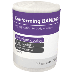 AEROFORM Conforming Bandage 2.5cm x 4M Wrap/12 Customers also search for: baremedical 2055128, Essity 92562-00, Livingstone CB025, Sentry CFB001, Smith & Nephew 36361487, Trafalgar 856612,  1000,  10301001