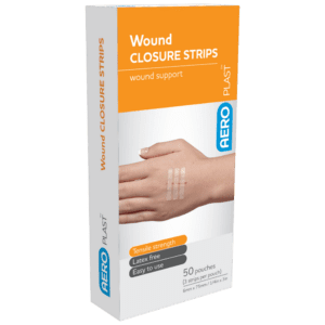 AEROPLAST Wound Closure Strips 6 x 75mm 3 strips/card Box/50 Cards Customers also search for: 3M MMMB1551, 3M STERI12X100, 3M AH010577999, Medstock MS6WC, Smith & Nephew 66002878, SURVIVAL WOUNDCLOS, Trafalgar 41541, Trafalgar 42903,  42878,  2251,  SB8632,  10204056