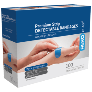 AEROPLAST Premium Detectable X-Wide Strip 7.5 x 2.5cm Box/100 Customers also search for: FastAid P14, Smith & Nephew SN7130006,  P14,  10203004,  10203005,  10203003