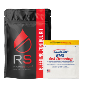 RAPIDSTOP Bleeding Control Kits – Small, Plastic Pouch – EMS Dressing