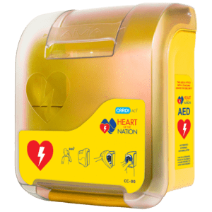 CARDIACT Alarmed AED Cabinet ‘Heart of the Nation’ (Yellow) 41 x 33 x 19cm