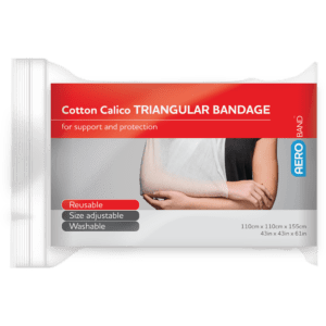 AEROBAND Cotton Calico Triangular Bandage 110 x 110 x 155cm Bag/10 Customers also search for: Livingstone TBNW110, Sentry TB002H, Uneedit 10106211,  B4,  B4-BULK,  A37613,  ABC10,  1181,  1181,  10106211,  SB669,  MD5004,  10306002