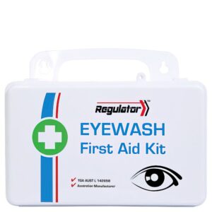 REGULATOR Eyewash First Aid Kit 21 x 7.5 x 13cm Customers also search for: Eye Injury Module A38685, First Aid Works FAWEIK, First Aid Works FAWT2UMEM, Uneedit SWM-E,  FADE25,  A13188,  SWM-E,  871147