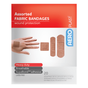 AEROPLAST Premium Fabric Assorted Dressings Env/20 Customers also search for: bandaid, fabric strip,  10202001