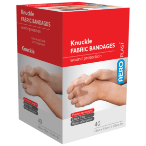 AEROPLAST Premium Fabric Knuckle Dressings 7.5 x 3.8cm Box/40 Customers also search for: bandaid, fabric strip, First Aiders Choice 856741, bandaid, fabric strip, Medique 100578, bandaid, fabric strip,  FRD025, bandaid, fabric strip,  69120, bandaid, fabric strip,  10202011