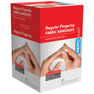 AEROPLAST Premium Fabric Regular Fingertip Dressings 6 x 4.5cm Box/40 Customers also search for: bandaid, fabric strip, First Aid Only G126, bandaid, fabric strip, First Aiders Choice 856739, bandaid, fabric strip, First Aiders Choice 856740, bandaid, fabric strip, Medique 100378, bandaid, fabric strip, Trafalgar 44106, bandaid, fabric strip,  69110