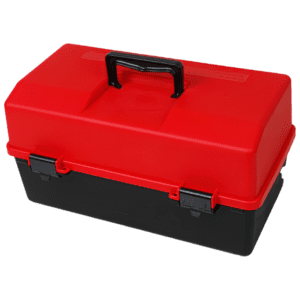 AEROCASE Red and Black Plastic Tacklebox with 2 Trays 20 x 40 x 23cm