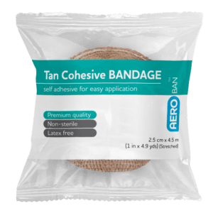 AEROBAN Tan Cohesive Bandage 2.5cm x 4.5M Wrap/12 Customers also search for: E.Z. BAN ECB1581-SCLF