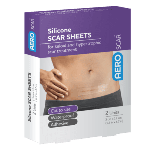 AeroScar Silicone Scar Sheets 3 cm x 12 cm Box / 2